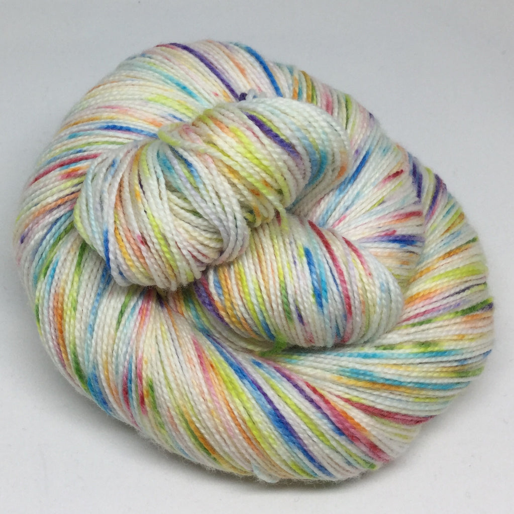 It's a Gradient Speckle Christmas Eight Stripe Self Striping Yarn