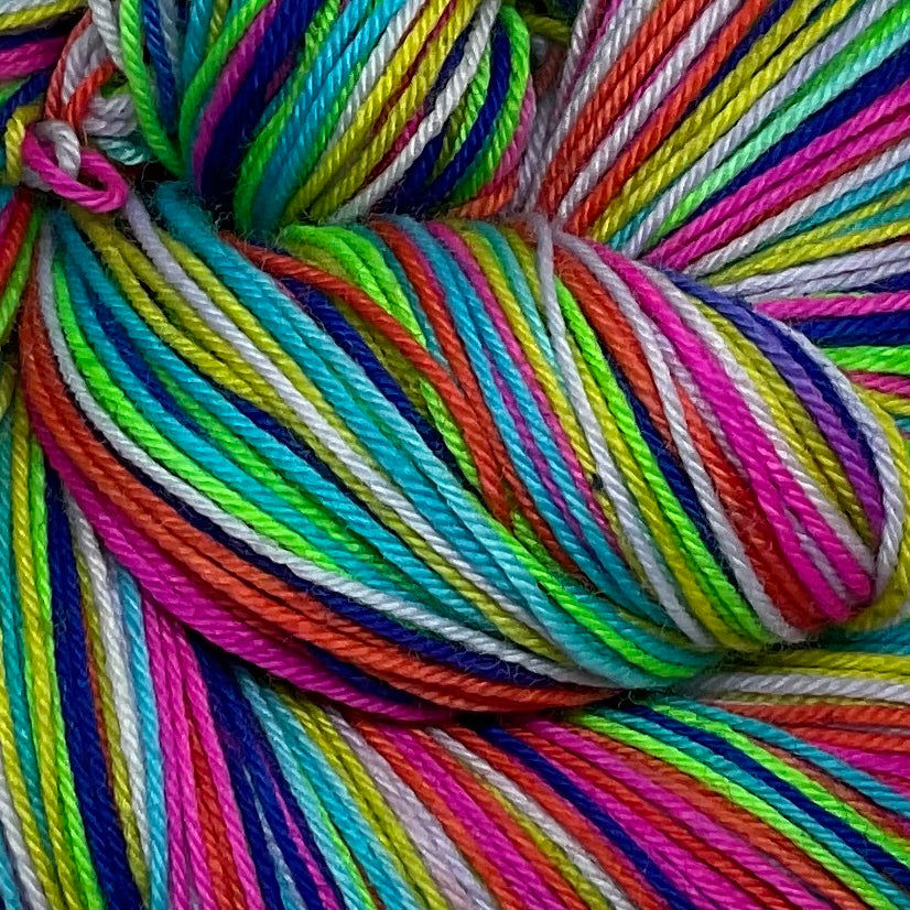 Neon Chameleon Seven Stripe Self Striping Yarn