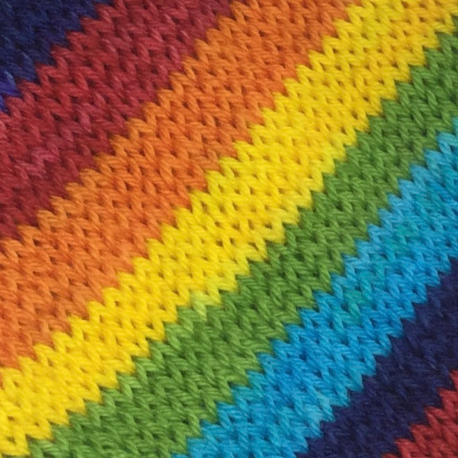 Autumn Equinox Six Stripe Self Striping Yarn with Heel and Toe Mini Skein