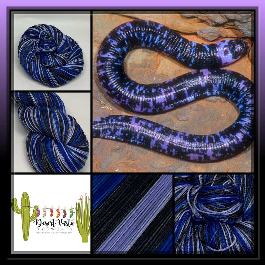 Speckled Worm Snake Four Stripe Self Striping Yarn