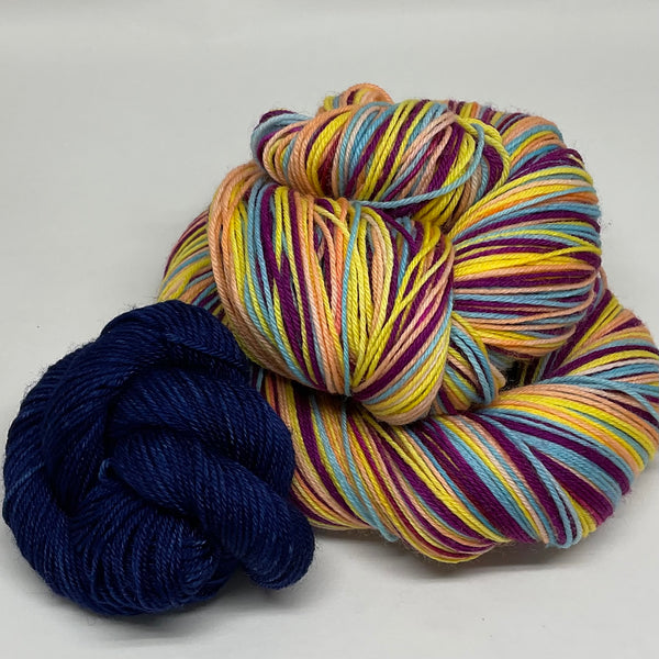 Big Brother Four Stripe Self Striping Yarn with Mini Skein for Toes and Heels