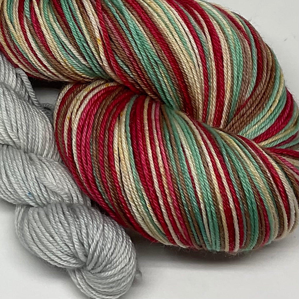 Baking Four Stripe Self Striping Yarn with mini skein for toes and heels