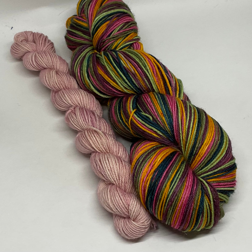 Basket of Fruit by Caravaggio Six Stripe Self Striping Yarn with Mini Skein