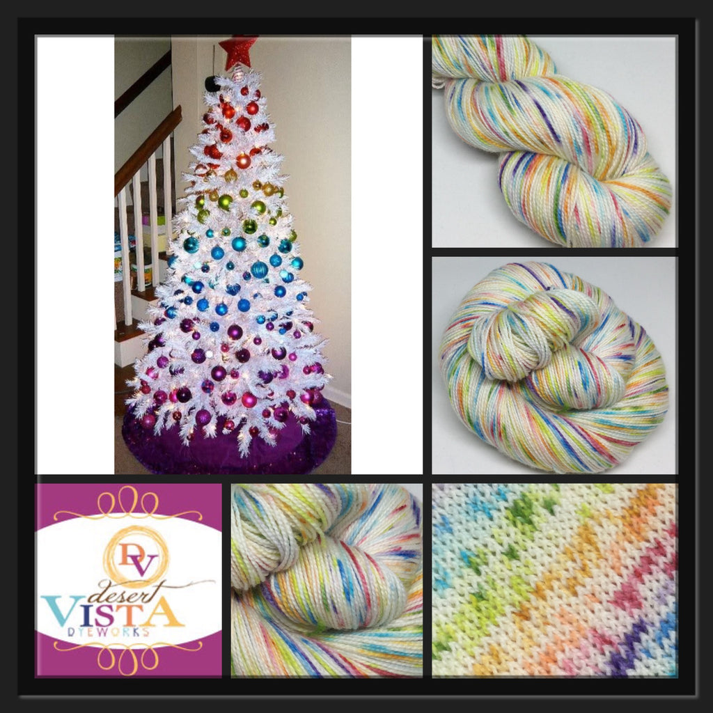 It's a Gradient Speckle Christmas Eight Stripe Self Striping Yarn