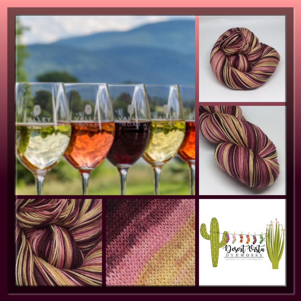 Wine Tasting Seven Stripe Self Striping Sock Yarn