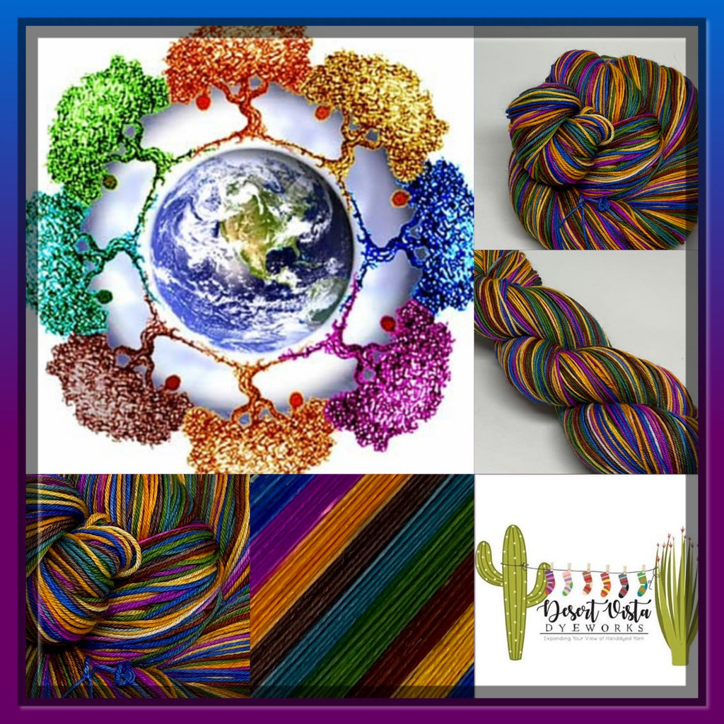 Trees Around Our World Eight Stripe Self Striping Yarn