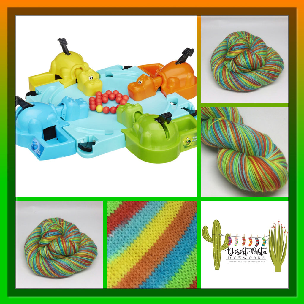 Hungry, Hungry Hippos Six Stripe Self Striping Yarn