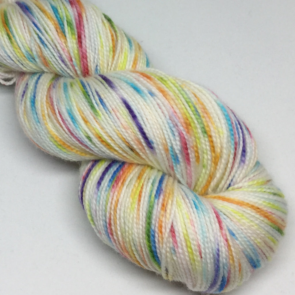 It's a Gradient Speckle Christmas Eight Stripe Self Striping Yarn