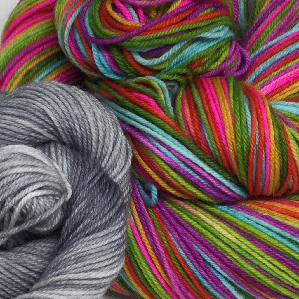 Panache Ganapati Seven Stripe Self Striping Yarn with Mini Skein for Toes and Heels