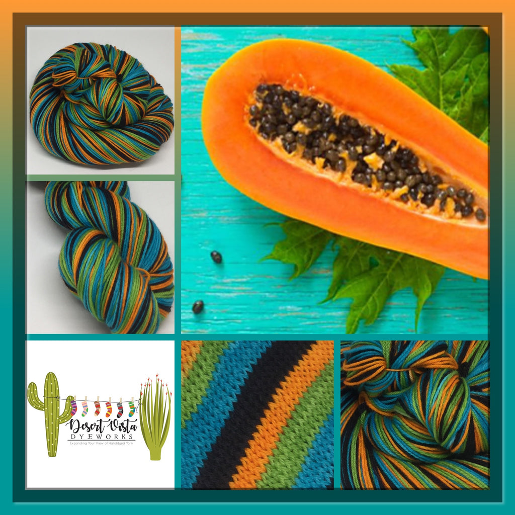 Papaya Month Four Stripe Self Striping Yarn