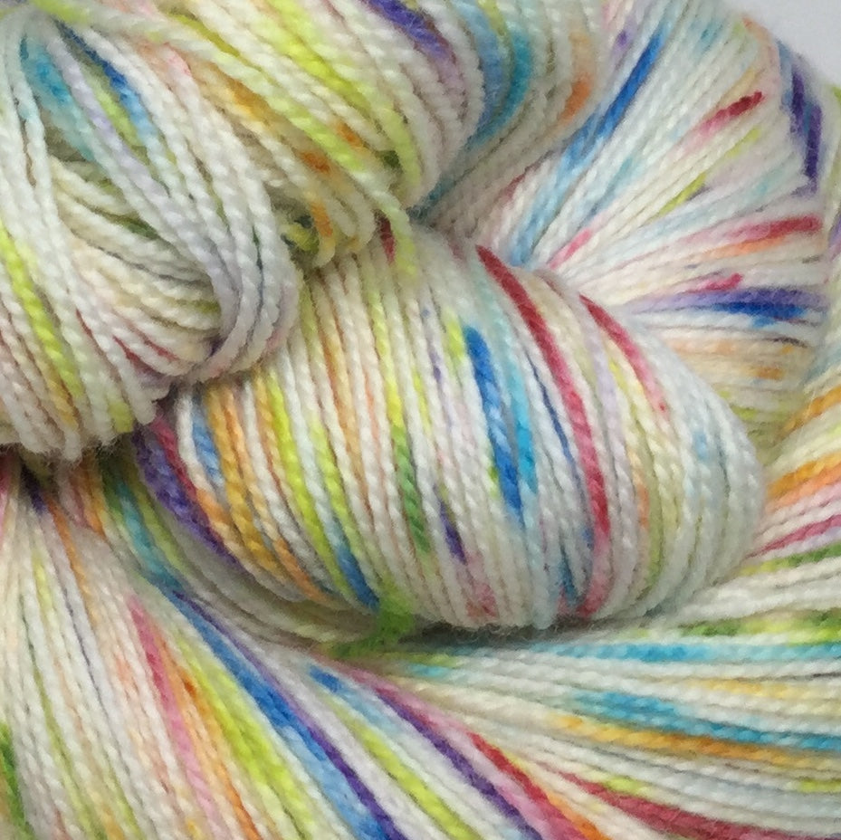 It's a Gradient Speckle Christmas Eight Stripe Self Striping Yarn