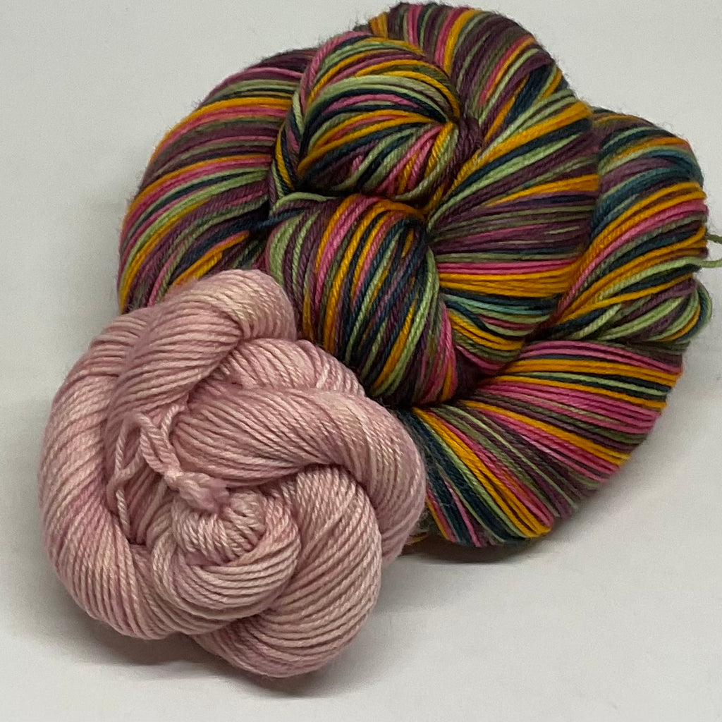 Basket of Fruit by Caravaggio Six Stripe Self Striping Yarn with Mini Skein