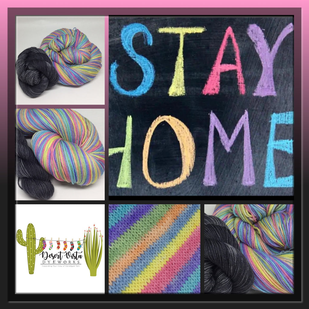 Stay Home Eight Stripe Self Striping Yarn with Mini Skein