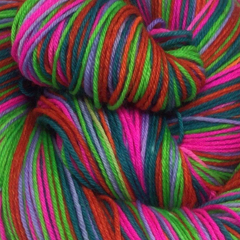 Glow in the Dark Mini Golf Five Stripe Self Striping Sock Yarn