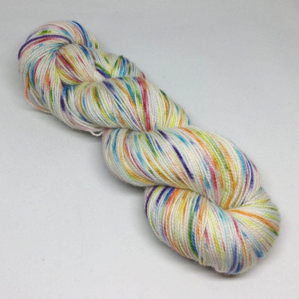 It's a Gradient Speckle Christmas Eight Stripe Self Striping Yarn