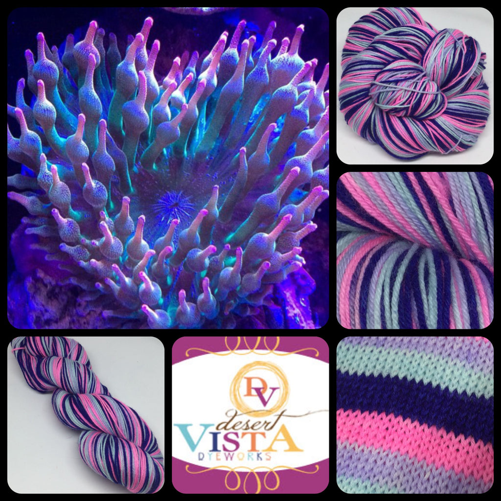 Heart Shaped Anenome Four Stripe Self Striping Yarn