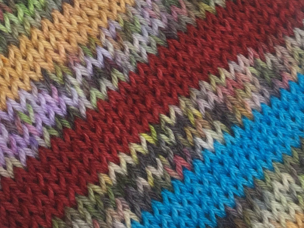 Colors of the ZomBody Wind Six Stripe Self Striping Yarn