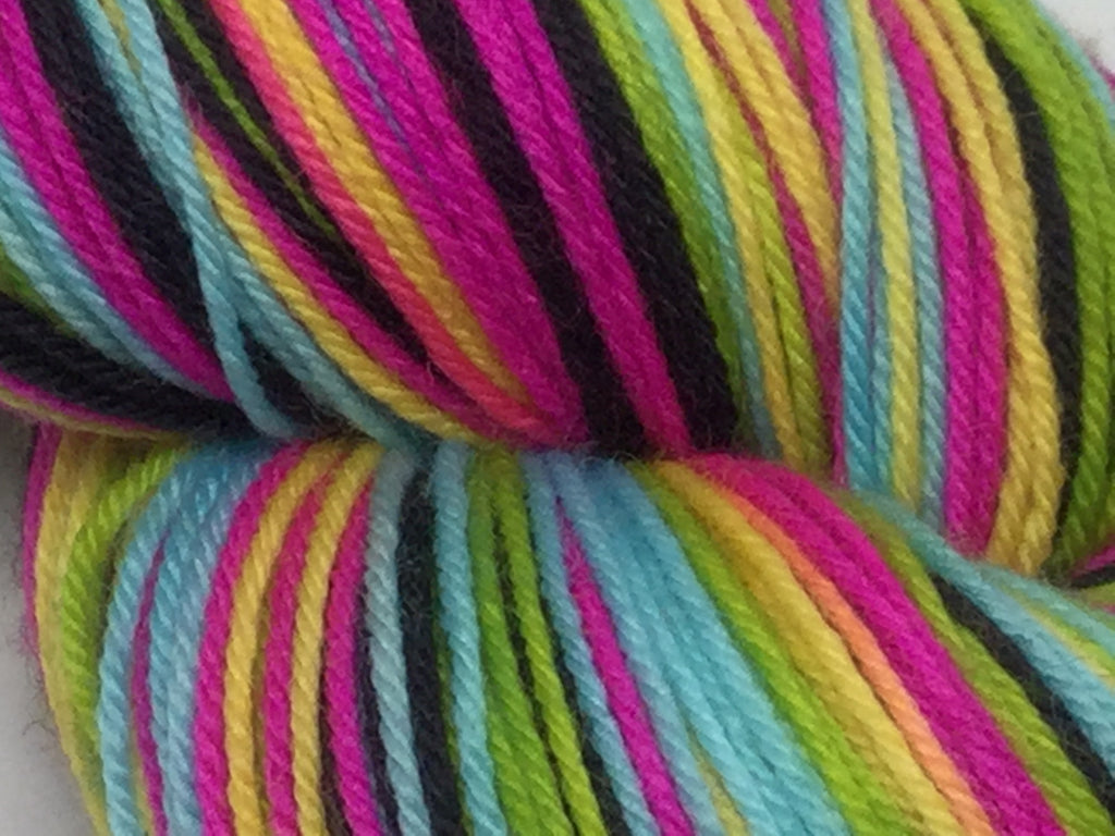 Neon Skull Five Stripe Self Striping Yarn