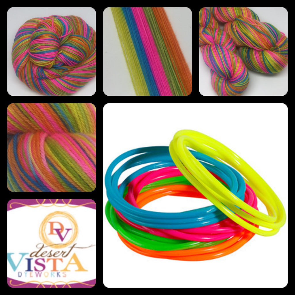 Neon Jelly Bracelets Five Stripe Self Striping Yarn
