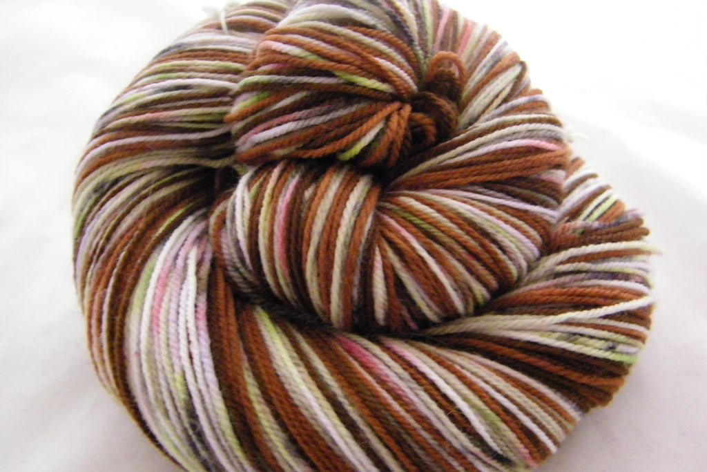 Solid Chocolate ZomBunny Four Stripe Self Striping Yarn