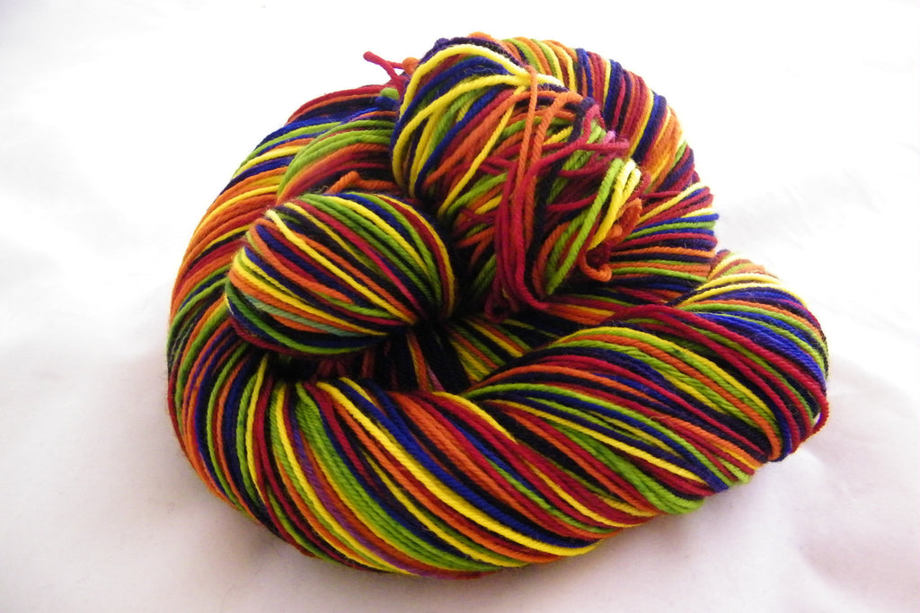 Roller Disco Rainbow Six Stripe Self Striping Yarn