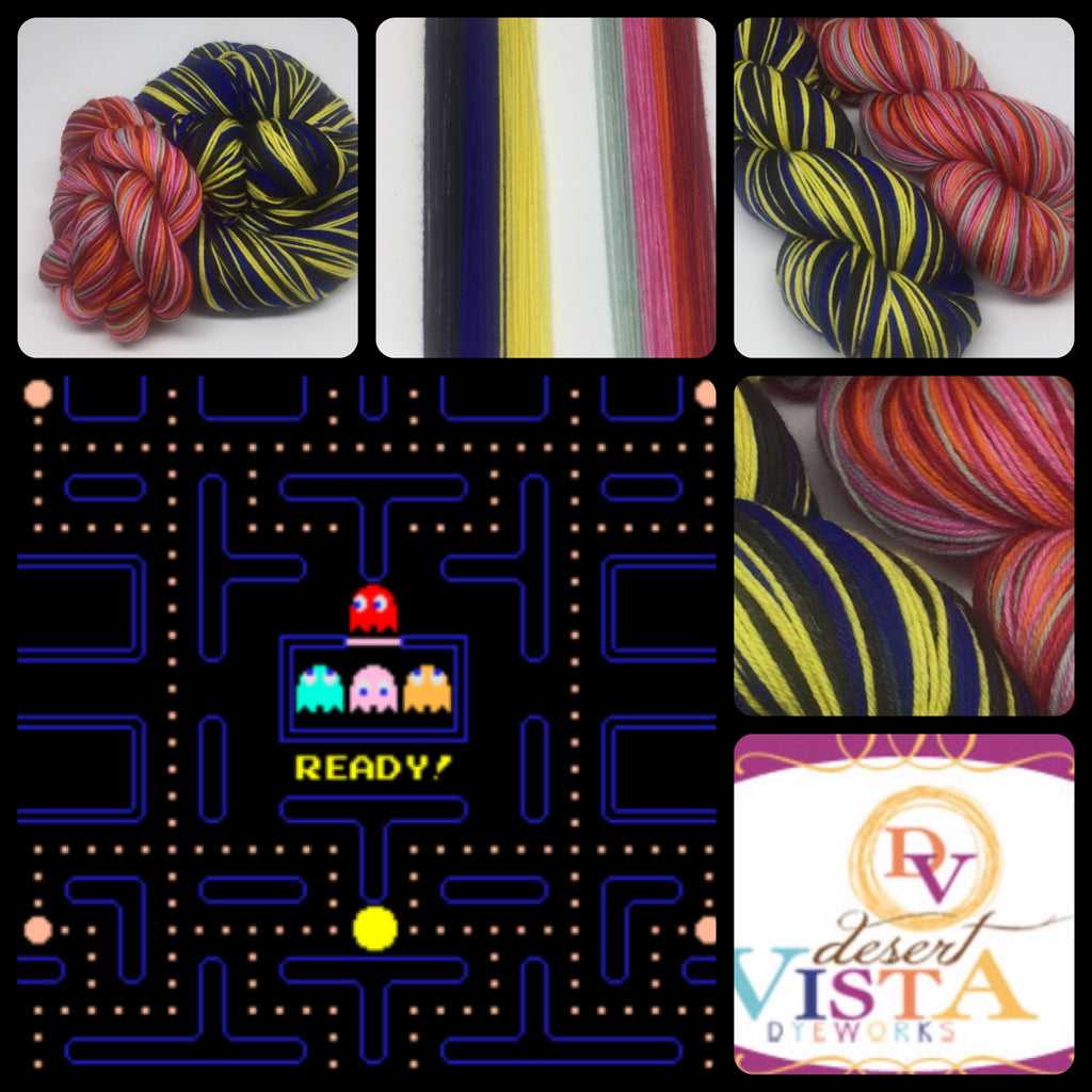 Pac Man Half Skeins Stripe Self Striping Yarn
